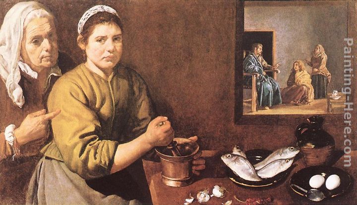 Christ in the House of Mary and Marthe painting - Diego Rodriguez de Silva Velazquez Christ in the House of Mary and Marthe art painting